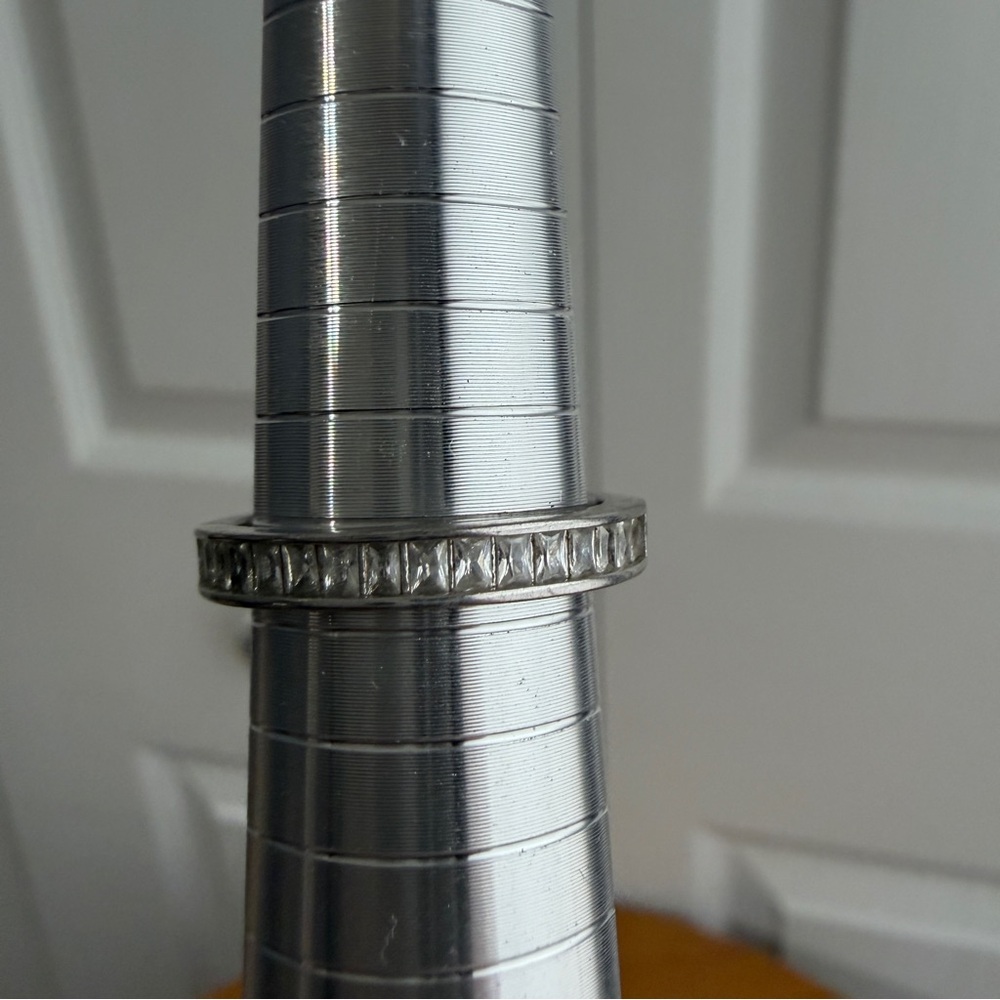 RBP Ring Bomb Party clear square stone band size 8